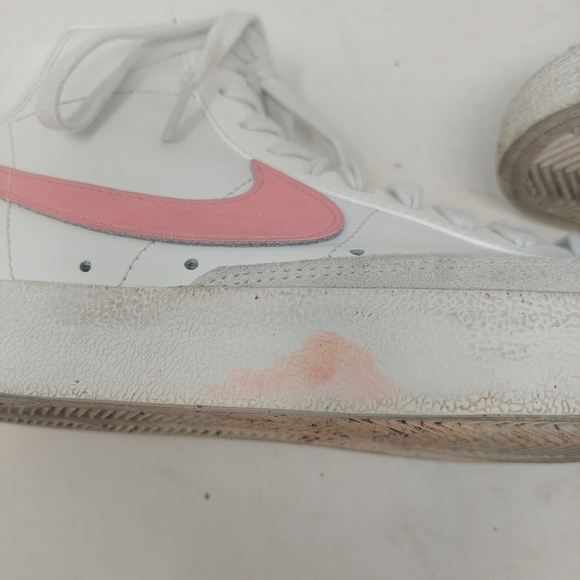 Nike Blazer Mid Top 77 White Pink Leather Sneakers Streetwear CZ1055-144 Sz 8.5 - Picture 4 of 9
